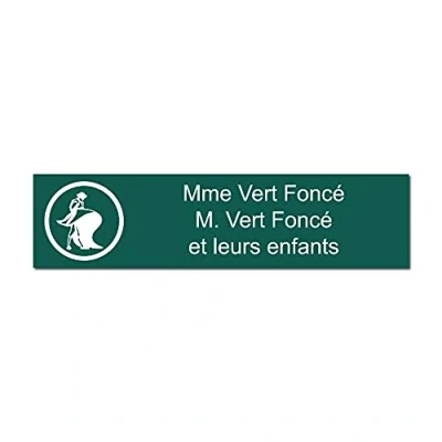 Immagine di Mygoodprice Placca con incisione per nome e numero scatola delle lettere Torero autoadesiva, 10 x 2,5 cm, personalizzabile da 1 a 3 righe, colore: Verde scuro
