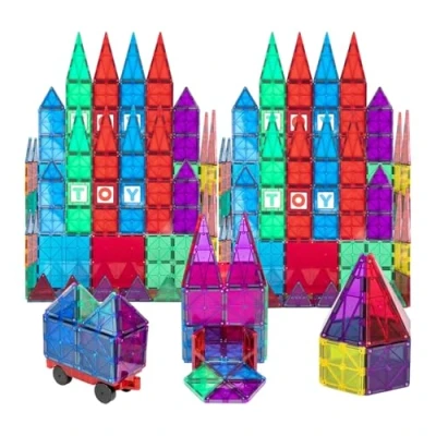 Immagine di Playmags Costruzioni Magnetici 56 Pezzi Tessere Magnetiche Inclusa Un&#039;auto Giocattoli Stem Colorati E Durevoli Per Sviluppare Capacità Motorie Creatività 6 Clic Aggiuntivi Inclusi