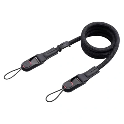Immagine di VKO tracolla per fotocamera a sgancio rapido corda regolabile arrampicata SLR DSLR digitale mirrorless (nero)
