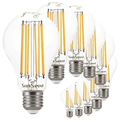 Immagine di SUNSEED 10x Lampadina E27 Filamento LED 13W Goccia A66 1800 Lm Luce Calda 2700K