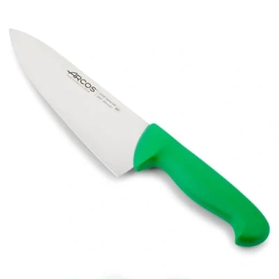 Immagine di Arcos Serie 2900 Coltello da Chef Cucina Lama Acciaio Inossidabile Nitrum 200 mm Manico Polipropilene Colore Verde