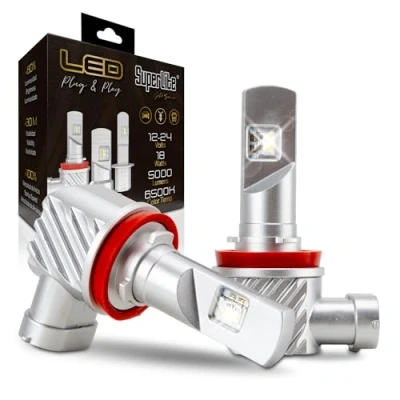 Immagine di Superlite Kit lampada di conversione da alogeno a LED H11 Plug &amp; Play Gold Series 6500K / 5000 Lumens 12 24V 18W Per auto, moto e camion