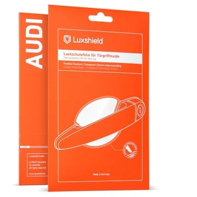 Immagine di Luxshield Pellicola Protettiva Maniglia della Portiera Auto per Audi Q7 2 (II) 4M I 2015 2024 Protezione Antigraffio, Vernice Trasparente