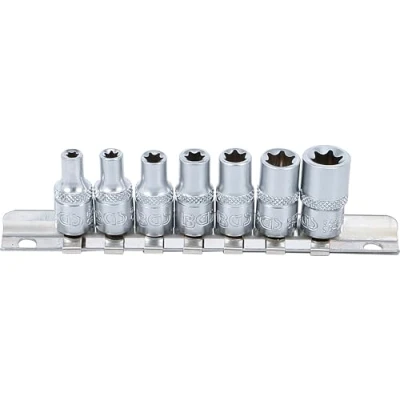 Immagine di BGS 6402 Set di chiavi a bussola, profilo E, 7 pezzi, 6,3 mm (1/4&quot;) SW E4 E11 acciaio CV