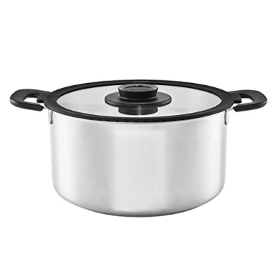 Immagine di Fiskars Pentola con coperchio, Capacità: 7,0 litri, Adatta a tutti i piani cottura, Acciaio Inox/Plastica, Ø 28 cm, Functional Form, 1026579