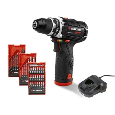 Immagine di PARKSIDE Trapano avvitatore a batteria PBSPA 12 A1con accessori