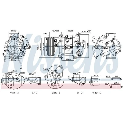 Immagine di NISSENS 891069 Compressore Aria Condizionata 6SEU14C 12 PAG 46 YF R 134a