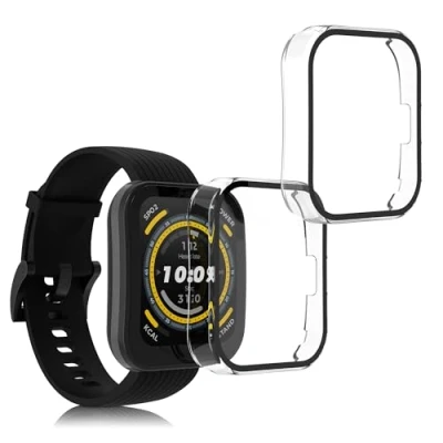 Immagine di kwmobile 2x Custodia Rigida Smartwatch Compatibile con Huami Amazfit Bip 5 Cover Case Vetro Temperato Orologio Fitness trasparente