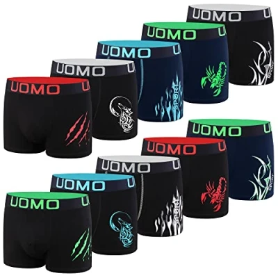 Immagine di L&amp;K Confezione da 10 Boxer Uomo Pantaloncini retrò in Cotone con Una varietà di Fantastici Motivi 1120 3XL