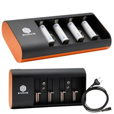 Immagine di Caricabatterie Pile Ricaricabili Universale Carica Batterie AA e AAA Caricatore con Indicatori a LED