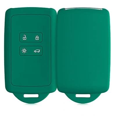 Immagine di kwmobile Custodia Compatibile con Renault 4 tasti Smart Key (solo Keyless Go) Cover Chiavi Auto Protezione Copri Telecomando Chiave Copertura verde scuro