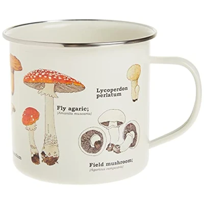 Immagine di Gift Republic Mushroom Enamel Mug Tazza Smaltata con Funghi, Smalto, Multi, 1 unità (Confezione da 1)