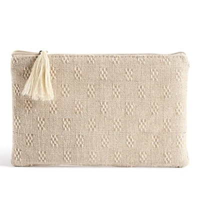 Immagine di Miquelrius Beauty case piatto, portatutto, dimensioni 220 x 140 10 mm, chiusura lampo, collezione vintage giglio, Lino, grande, Miquelius Astuccio per trousse 1 scomparto