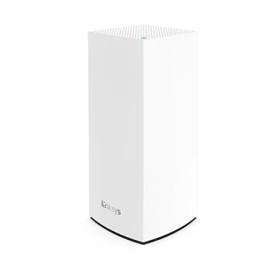 Immagine di Linksys Velop MX4200 Sistema WiFi 6 mesh Tri Band (AX4200), router WLAN con 260 m² di copertura e velocità 3,5 volte più rapide per 40 dispositivi Confezione da 1, bianco