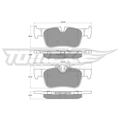 Immagine di TOMEX brakes TX 18 44 Kit pastiglie freno Assale posteriore Predisposto per contatto segnalazione usura BMW: 2 Active Tourer, X1, 1 Hatchback