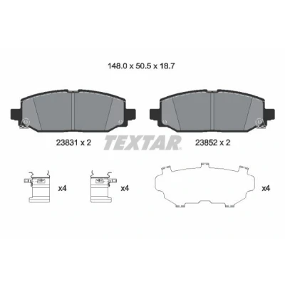 Immagine di TEXTAR 2383101 Kit pastiglie freno con segnalatore acustico usura accessori JEEP: Wrangler IV