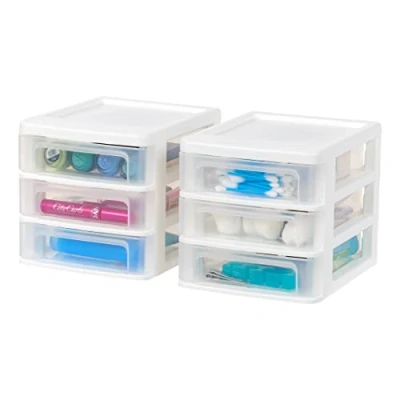Immagine di Iris Ohyama CDD XS3 Sistema Desktop Compatto a 3 cassetti, Bianco, S 2 Pack, unità