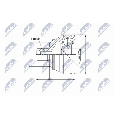 Immagine di NTY NPZ VW 009 Kit Giunto Omocinetico Assale anteriore Sx, Dx VOLKSWAGEN: TRANSPORTER 4, 4 Bus