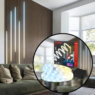 Immagine di BRILONER Set di avvio della striscia LED Pimp your Panel, CCT da bianco caldo a freddo, telecomando, LED, decorazione ambienti, 2,6 m,