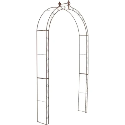 Immagine di CLP Arco Giardino Anna In Ferro Verniciato A Polvere I Sostegno Piante Rampicanti H 256 CM Supporto Fiori Pergolato Rustico, Colore:antico marrone