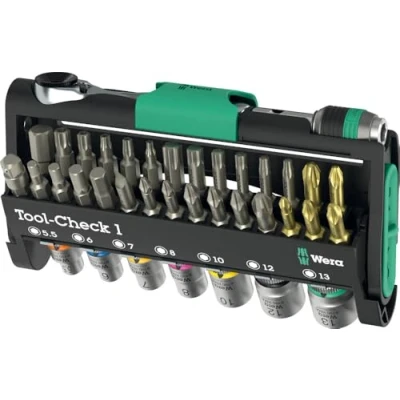 Immagine di Wera Tool Check 1 05049050001 Kit inserti Taglio, Croce Phillips, Pozidriv, Brugola interna, TORX interno, BO incl. Cricchetto
