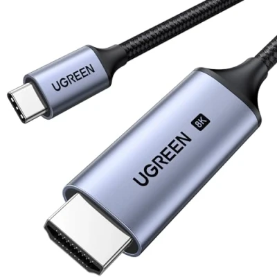 Immagine di UGREEN Cavo USB C a HDMI 8K 60Hz 4K 240Hz Thunderbolt 3 4 HDR HDCP 2.3 Alta Velocità Compatibile con iPhone 16 Plus Pro Max Mac mini M4 Air MacBook iPad Galaxy S24(2M)