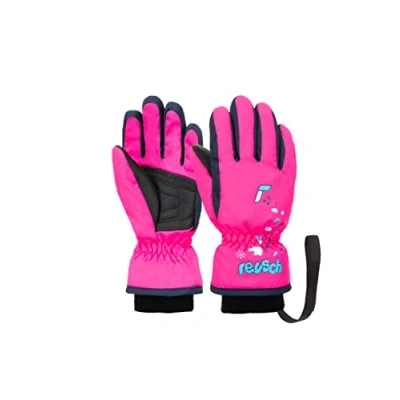 Immagine di Reusch guanti da sci unisex per bambini, comodi, caldi e antivento, tutti i giorni, neonati, neve, slitta, invernali, rosa/blu,