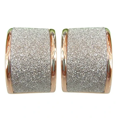 Immagine di Navachi Orecchini Omega placcati in oro 18 carati quadrati arcobaleno argento glitter e 18ct base metallo placcato oro, colore: bianco, cod. HB6 1256 1