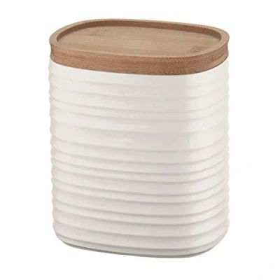 Immagine di Guzzini Tierra Barattolo, Post Consumed Recycled Poliestereastic, Bamboo, Bianco Latte, M