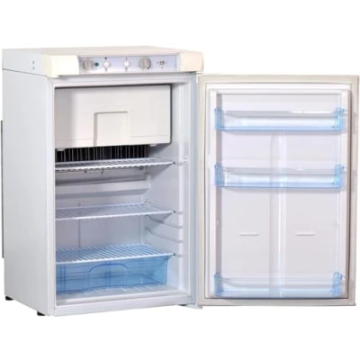 Immagine di Smad Frigorifero Combinato, Congelatore Trivalente, 12V/220V/Gas, 100L per Caravan, Camper, Gite, Garage, Casa mobile, Bianco