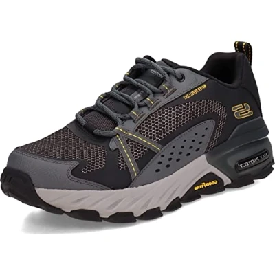 Immagine di Skechers Max Protect, Scarpe da passeggio Uomo, Pelle Nera Rete Sintetica Carbone Trim, 39.5 EU