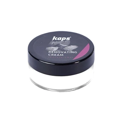 Immagine di Crema Ristrutturante Riparatrice per Scarpe in Pelle Liscia e Borse, Copri Graffi Screpolature, Kaps Renovating Cream, 10 colori (101 Bianchi)