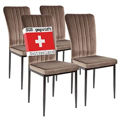 Immagine di Albatros Sedie da Pranzo Modena, Set 4, Marrone, Testate SGS