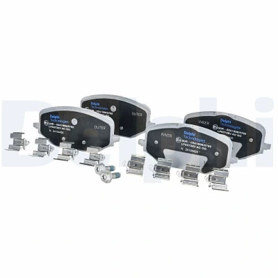Immagine di DELPHI LP5073EV Kit pastiglie freno con lamierino anticigolío accessori PEUGEOT: Partner III Van, Rifter MPV, 308 Hatchback