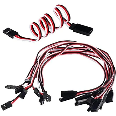 Immagine di POFET 20pcs Servo Cavo di Prolunga 10mm 32cm 3 Pin Cord JR Maschio Testa e Futaba Femmina per RC Aereo