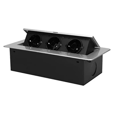 Immagine di ORNO OR AE 1336/G(GS) Ciabatta a scomparsa 3 prese, 2500 W, colore: Argento