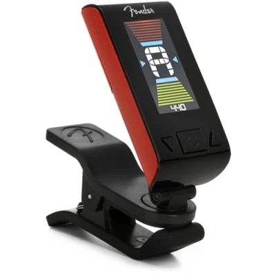 Immagine di Fender Original Tuner (BQ 10), Schermo LCD Luminoso, Accordatura Cromatica Basata su Vibrazione, Fiesta Red