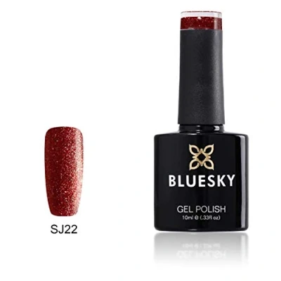 Immagine di Bluesky Smalto Per Unghie Gel, Crystal Crimson Red, Sj22, Rosso, Bagliore (Per Lampade Uv E Led) 10 Ml