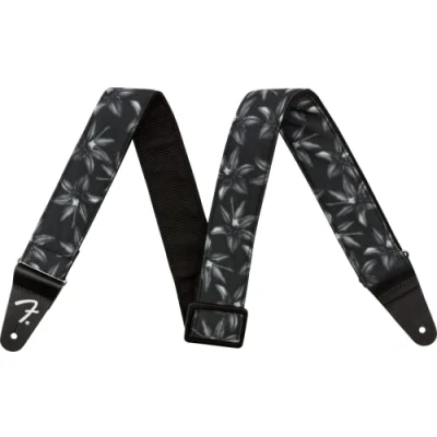 Immagine di Fender, HAWAIIAN GUITAR STRAP, Tracolla per chitarra, Larghezza: 5cm, Lunghezza: 86.150cm, Colore NERO Floral