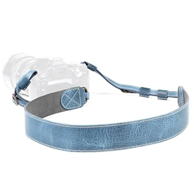Immagine di MegaGear Mg2001, SLR, DSLR Tracolla per Fotocamera da Spalla o Collo Regolabile in Vera Pelle (Blu)