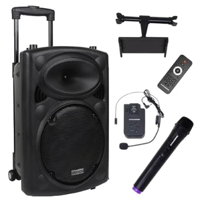 Immagine di DYNASONIC DYNAPRO 12 Plus Altoparlante Cassa Bluetooth Portatile Professionale, Potente da 700W 2 Microfoni Karaoke e Supporto Tablet