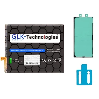 Immagine di Batteria di ricambio ad alta potenza, compatibile con Samsung Galaxy Note 20 Ultra 5G (N986B) EB BN985ABY GLK Technologies accu 4700 mAh 2 set nastri adesivi