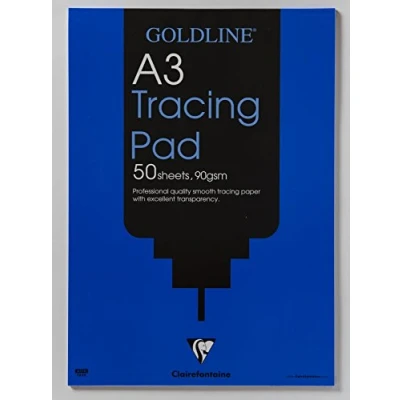 Immagine di Clairefontaine Rif GPT1A3Z Goldline Professional Tracing Pad (contiene 50 fogli) Formato A3 (420 x 297 mm), carta 90 g/m², certificato FSC adatto per oggetti da tracciare