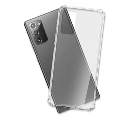 Immagine di mtb more energy® Custodia Crystal Armor per Samsung Galaxy Note 20 (SM N980, 6.7&#039;&#039;) Hard PC Back &amp; Soft Silikon Bumper Angoli rinforzati Trasparente TPU Case Cover