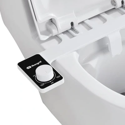 Immagine di Ibergrif M41050 bidet per WC con doppia bocchetta a scomparsa, portatile non elettrico, adattatore WC, getto d&#039;acqua fredda, pressione dell&#039;acqua regolabile