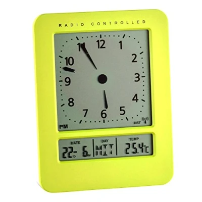 Immagine di TFA Radiosveglia Dostmann 60.2530.10 Digital con Il Tempo la Radio ad Alta precisione, Doppio Allarme e visualizzazione della Temperatura (Verde)