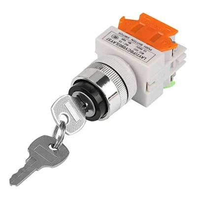 Immagine di Interruttore Elettrico con Chiave a 2 Posizioni Selettore Rotazione Chiavi LAY37 11Y / 21 220V 5A