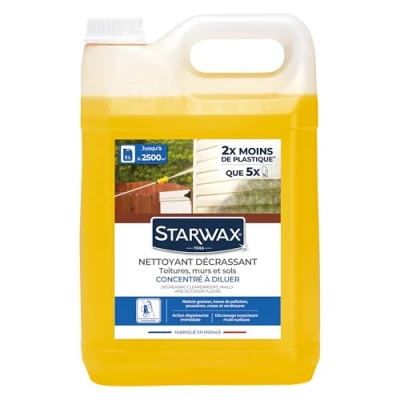 Immagine di STARWAX Detergente per tetti, pareti e Pavimenti Concentrato diluire Pulisce Grassi, Tracce Spogliarello Multi Superficie Made in France 5L = Fino a 2500 m2