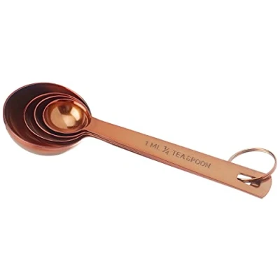 Immagine di MasterClass Kitchen Craft Cucchiaini dosatori in Acciaio Inox, Confezione da 4, Finitura Rame