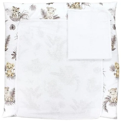 Immagine di TupTam Materassino per Fasciatoio con 2 Stuoie a Spugna ANK019, Leone/foglie/beige, 76 x cm